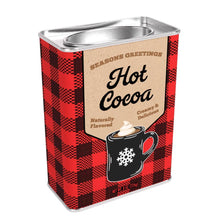 Load image into Gallery viewer, 201-81538715 Season's Greetings Red Plaid Chocolate Hot Cocoa (8oz Tins)