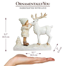 Load image into Gallery viewer, 17-1045 Charming Deer and Little Girl Figurine, Vintage Christmas