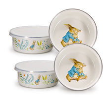 Load image into Gallery viewer, 160-60L Golden Rabbit Enamelware Spring Leaves Child Bowls