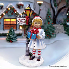 Load image into Gallery viewer, 17-1015 Victorian Style Christmas Girl and Street Lamp Tabletop