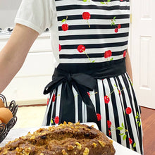 Load image into Gallery viewer, 45-1 Wrapables Cherries and Stripes Flirty Apron