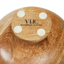 Load image into Gallery viewer, 702-7588 Natural with Bird Print Wooden Bowl 12x12x5.5