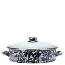 Load image into Gallery viewer, 160-80CB Golden Rabbit Enamelware Swirl Lg Saute Pan