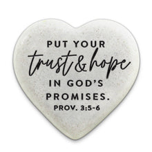 Load image into Gallery viewer, 209-11 LCP Scripture Stone Hope Hearts Trust & Hope - Heart Stone