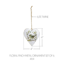 Load image into Gallery viewer, 702-6740 Floral Finch Metal Ornament