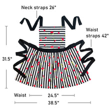 Load image into Gallery viewer, 45-1 Wrapables Cherries and Stripes Flirty Apron