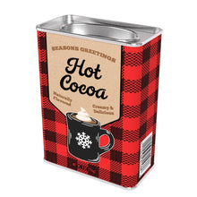 Load image into Gallery viewer, 201-81538715 Season's Greetings Red Plaid Chocolate Hot Cocoa (8oz Tins)