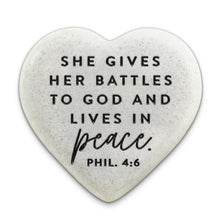 Load image into Gallery viewer, 209-13 LCP Scripture Stone Hope Hearts Peace - Heart Stone