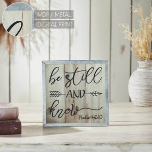 702-9148 Celebrate Grace Psalm 46:10 Be Still And Know MDF Wall Sign 10x10x0.5