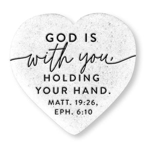 209-5 LCP Tabletop Heart Stone God Is With You - Heart Stone