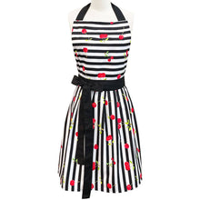 Load image into Gallery viewer, 45-1 Wrapables Cherries and Stripes Flirty Apron

