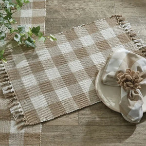 157-113-01N Wicklow Check Placemat Natural
