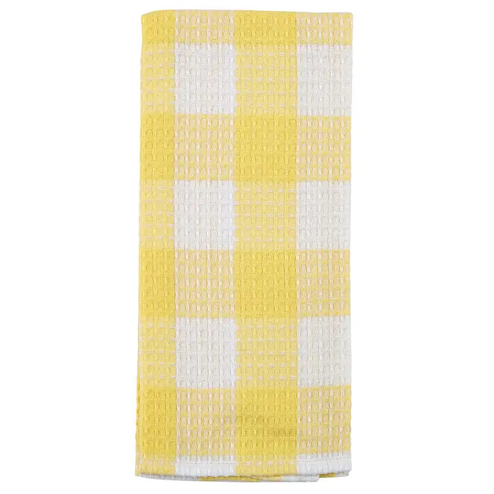 157-113-101Y Wicklow Check Yellow Waffle Dishtowel