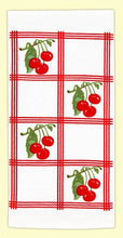Load image into Gallery viewer, 103-2  Country Cherry, red, Retro Flour Sack Kitchen Towel
