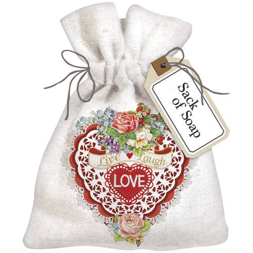 21-3 Valentines Card Sack Of Soap