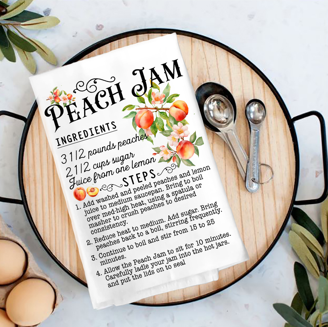 36-41 Fresh Peach Jam Recipe  Tea Towel