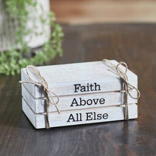 Load image into Gallery viewer, 702-0473 Faith Above All Else Faux Book Stack 2.5x6x4
