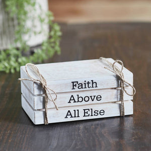 702-0473 Faith Above All Else Faux Book Stack 2.5x6x4
