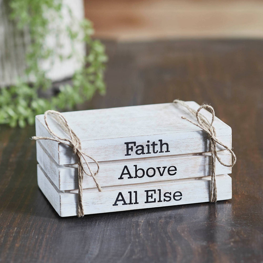 702-0473 Faith Above All Else Faux Book Stack 2.5x6x4