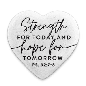 209-7 LCP Scripture Stone Hope Heart Strength - Heart Stone