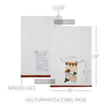 Load image into Gallery viewer, 702-7 Fall Pumpkin Tea Towel 19x28
