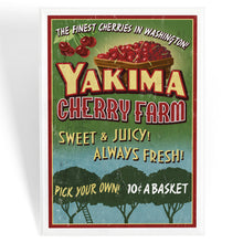 Load image into Gallery viewer, 51-4204   MAGNET Yakima, Washington, Cherries Vintage Sign
