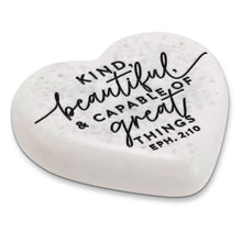 Load image into Gallery viewer, 209-8 LCP Scripture Stone Hope Heart Great Things - Heart Stone
