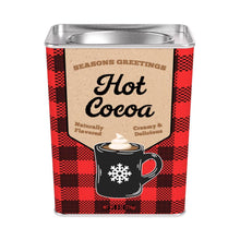 Load image into Gallery viewer, 201-81538715  Season's Greetings Red Plaid Chocolate Hot Cocoa (8oz Tins)
