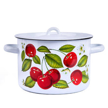 Load image into Gallery viewer, 270-3  LARGE  Cherry Berry Enamel Stockpot
