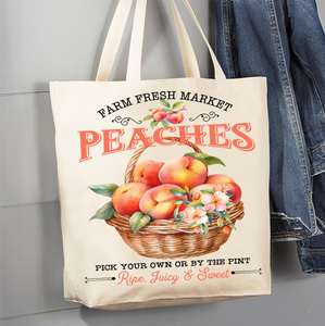 36-40 Farm Fresh Peaches Blossoms  Canvas Tote Bag