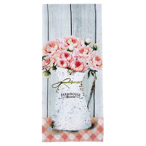 157-3993-106 Farmhouse Peonies Dishtowel