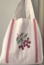 Load image into Gallery viewer, 103-1  Cherries Retro Cotton Tote, book-size
