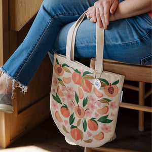 366-3 Peach Blossom Canvas Tote Bag