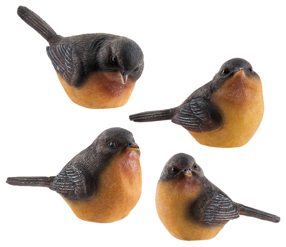 29-352 Small Resin Robin, 4 Assorted