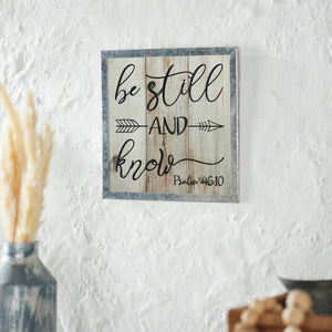 702-9148 Celebrate Grace Psalm 46:10 Be Still And Know MDF Wall Sign 10x10x0.5