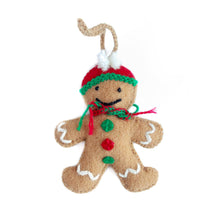 Load image into Gallery viewer, 151-12   Gingerbread Man Embroidered Wool Christmas Ornament
