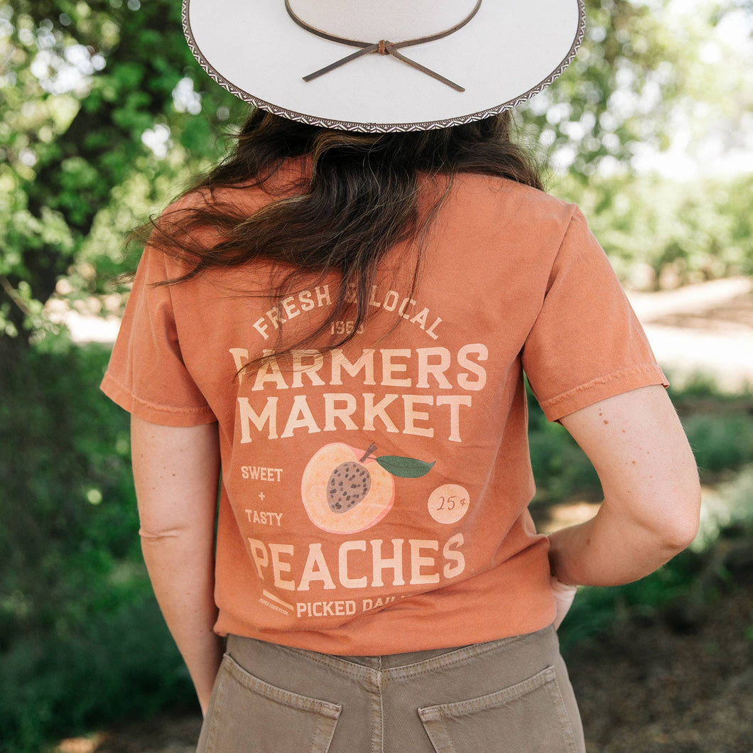 366-2   Peach Farmers Market Tee - Yam