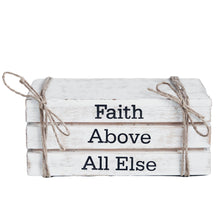 Load image into Gallery viewer, 702-0473 Faith Above All Else Faux Book Stack 2.5x6x4
