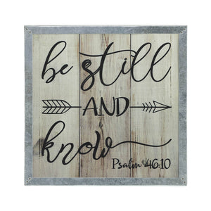 702-9148 Celebrate Grace Psalm 46:10 Be Still And Know MDF Wall Sign 10x10x0.5