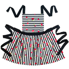 Load image into Gallery viewer, 45-1 Wrapables Cherries and Stripes Flirty Apron
