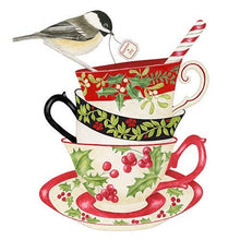 Load image into Gallery viewer, 47-349 Single Flour Sack Towels Packaged SP-349 Holiday Teacups
