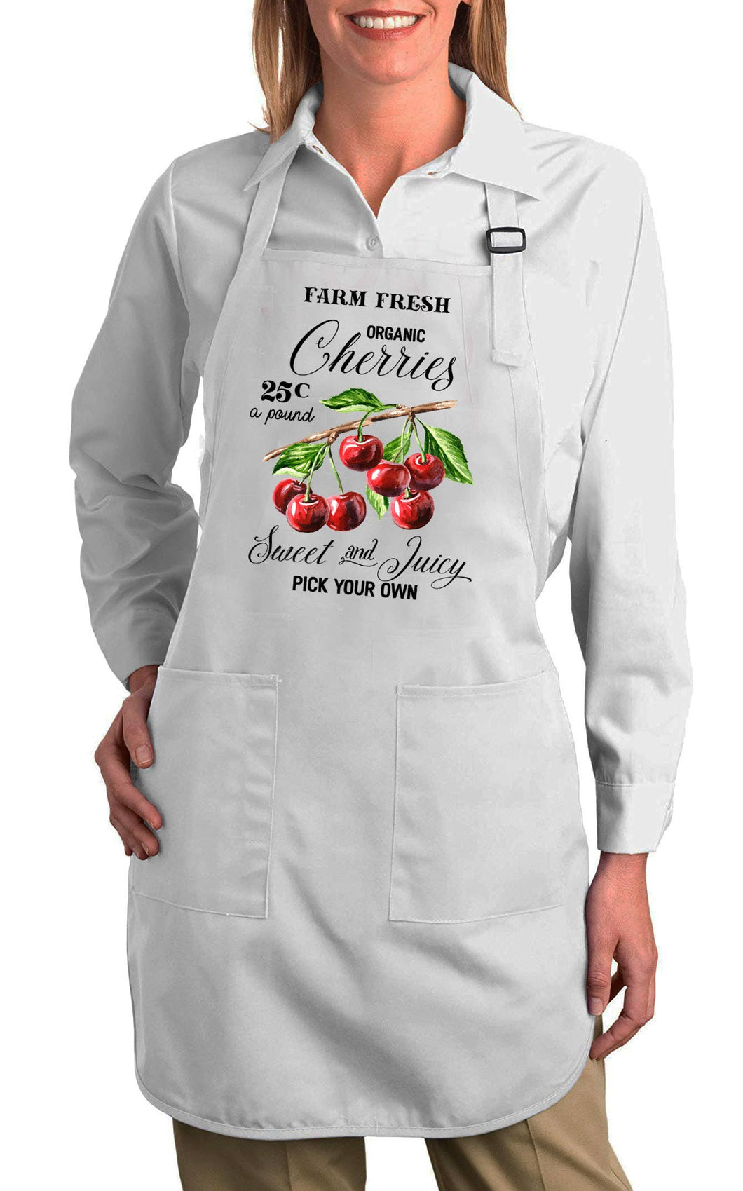 36-6   Farm Fresh Organic Cherries Cotton Apron