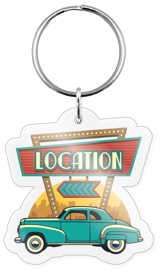 14-5 Keychain - Vintage Classic Car Badge
