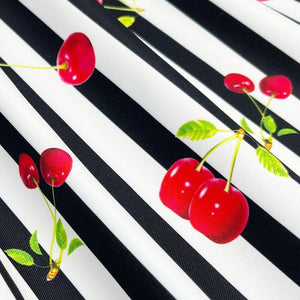 45-1 Wrapables Cherries and Stripes Flirty Apron