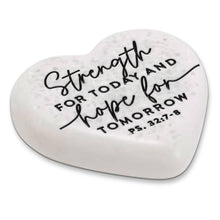 Load image into Gallery viewer, 209-7 LCP Scripture Stone Hope Heart Strength - Heart Stone
