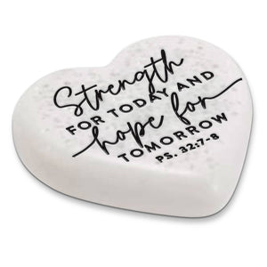 209-7 LCP Scripture Stone Hope Heart Strength - Heart Stone
