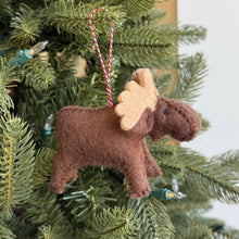 Load image into Gallery viewer, 151-12   Moose Felt Wool Christmas Ornament
