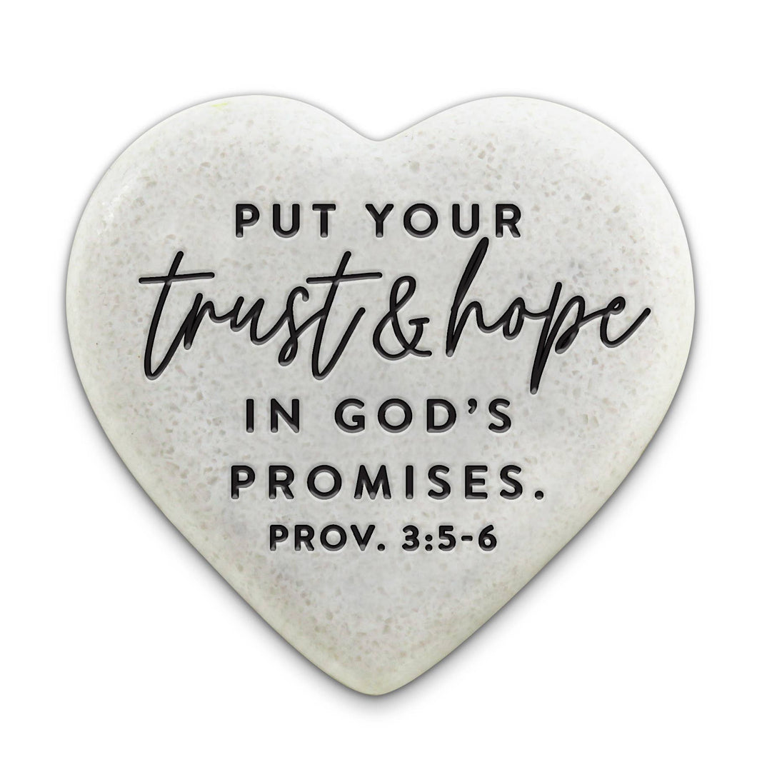 209-11 LCP Scripture Stone Hope Hearts Trust & Hope - Heart Stone