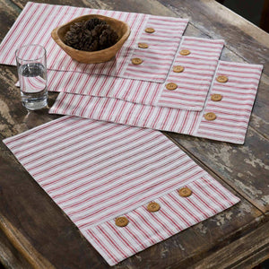 702-2325 Timeless Ticking Red Placemat  18Lx12W
