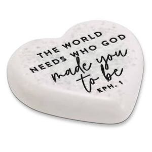 209-24 LCP ScriptureStone Heart Who God Made You - Heart Stone